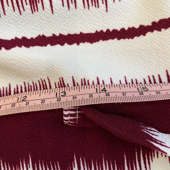 NWOT Willowmore Asymmetrical Burgundy and White Striped Dress - Picture 12 of 16